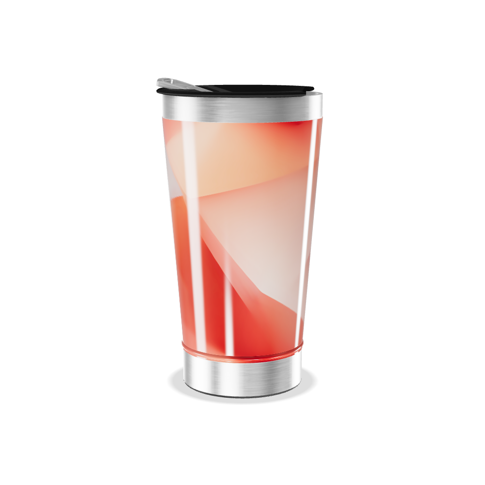 Copo Térmico - Design Geométrico Laranja