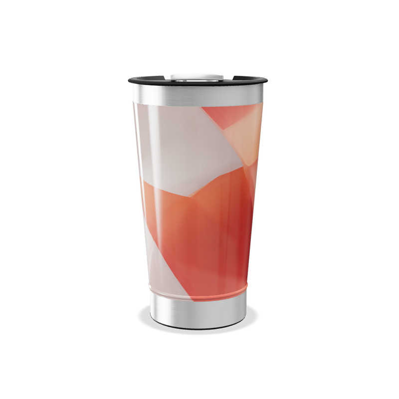 Copo Térmico - Design Geométrico Laranja