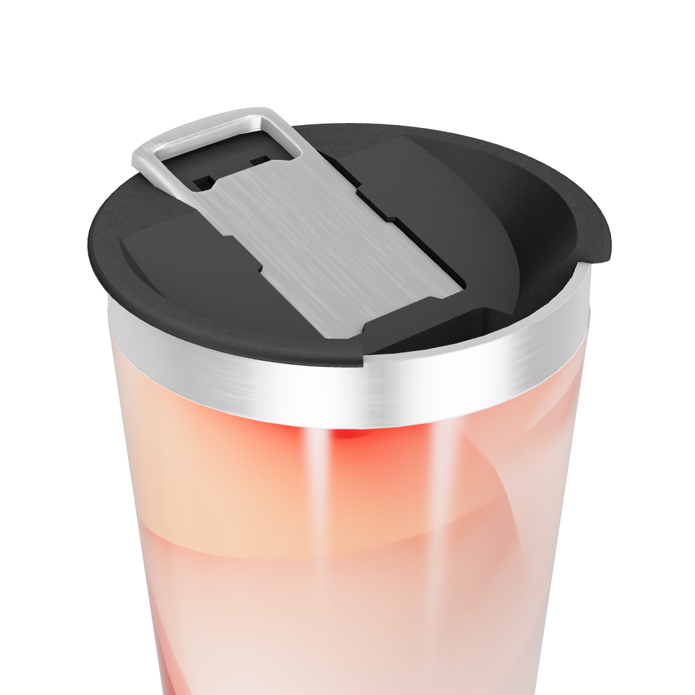 Copo Térmico - Design Geométrico Laranja