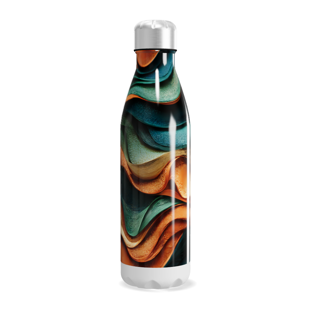 Garrafa Inox - Estampa Ondas Coloridas