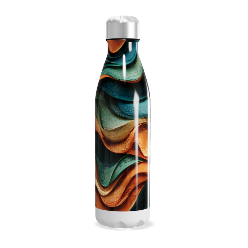Garrafa Inox - Estampa Ondas Coloridas
