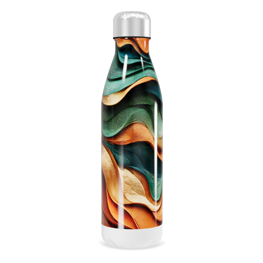 Garrafa Inox - Estampa Ondas Coloridas