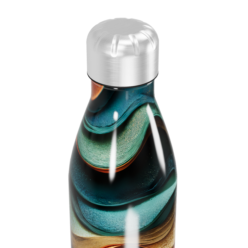 Garrafa Inox - Estampa Ondas Coloridas