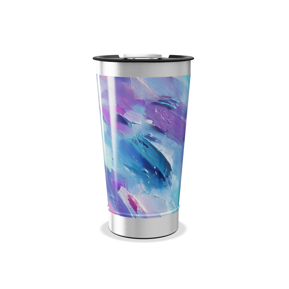 Copo Térmico - Pintura Azul Rosa Inox