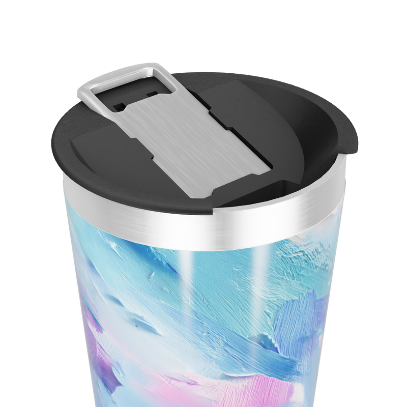 Copo Térmico - Pintura Azul Rosa Inox