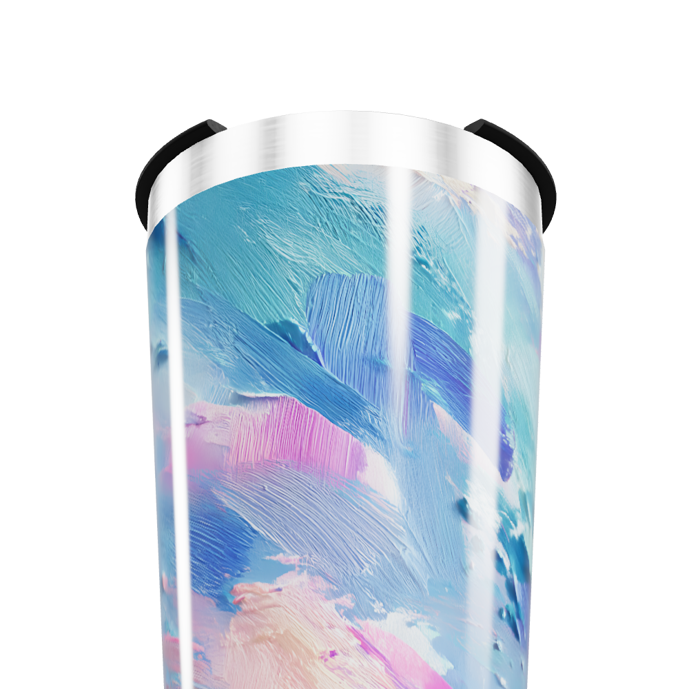 Copo Térmico - Pintura Azul Rosa Inox