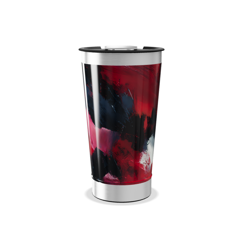 Copo Térmico - Abstrato Vermelho e Preto
