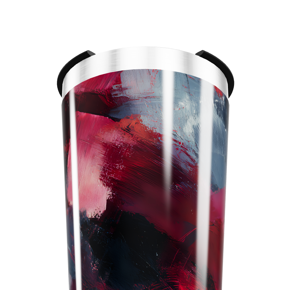 Copo Térmico - Abstrato Vermelho e Preto