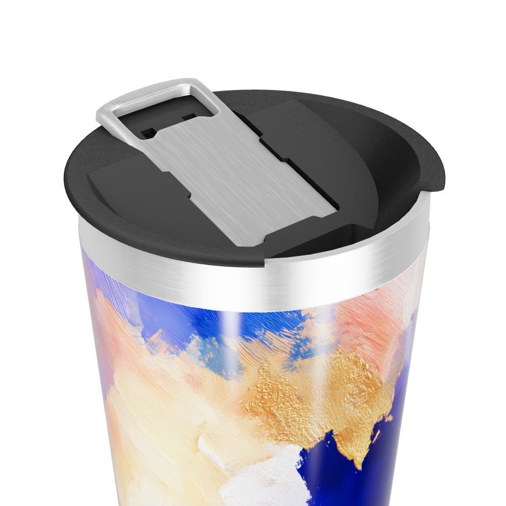 Copo Térmico - Pintura Abstrata Colorida