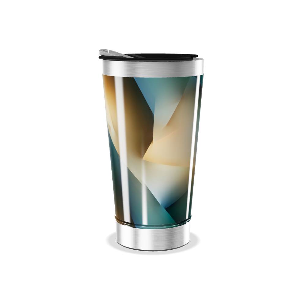 Copo Térmico - Design Abstrato Metalizado
