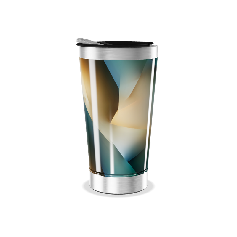 Copo Térmico - Design Abstrato Metalizado