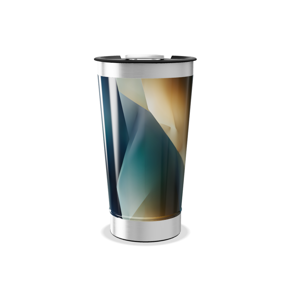 Copo Térmico - Design Abstrato Metalizado