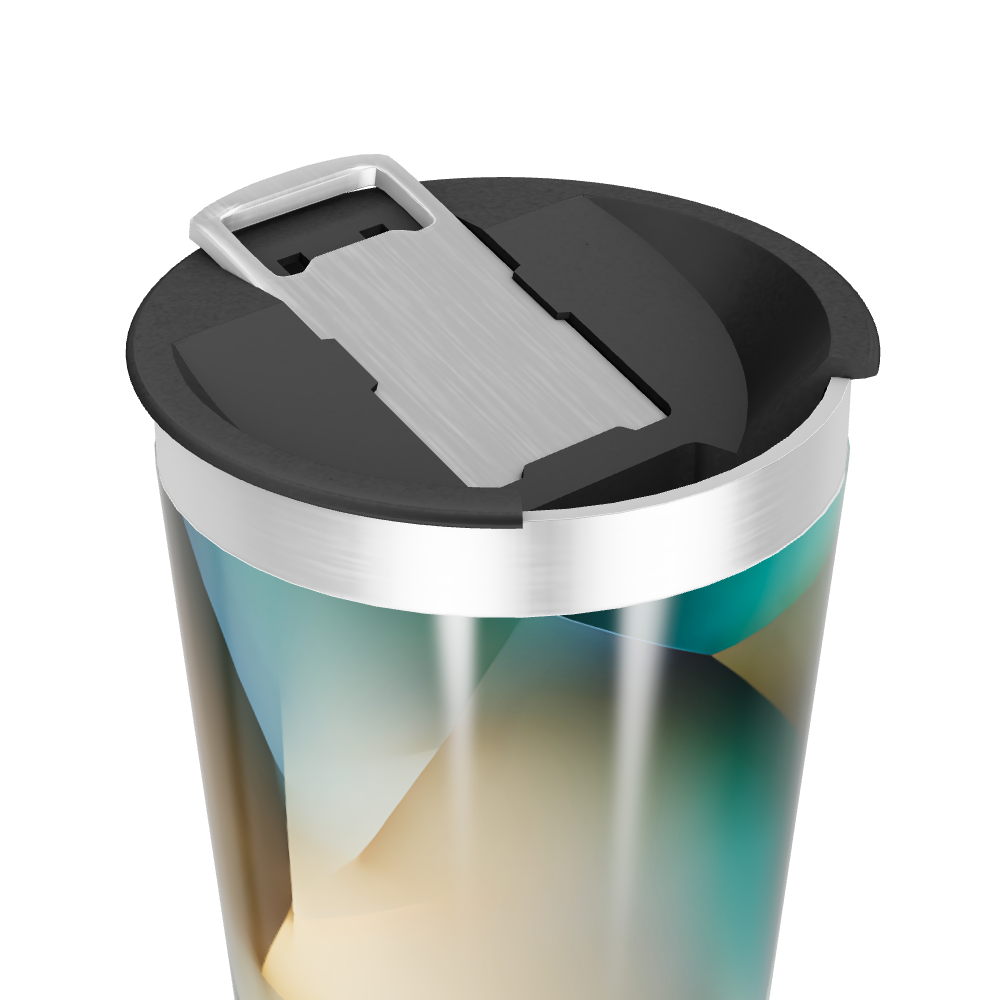 Copo Térmico - Design Abstrato Metalizado