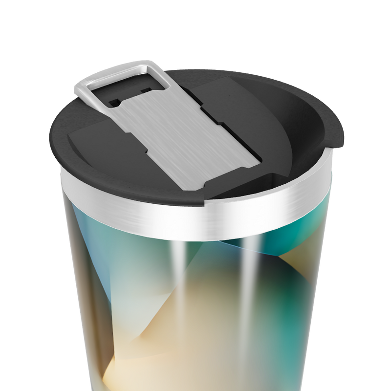 Copo Térmico - Design Abstrato Metalizado