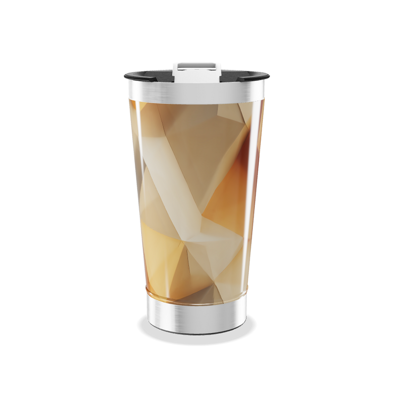 Copo Térmico - Design Geométrico Bege