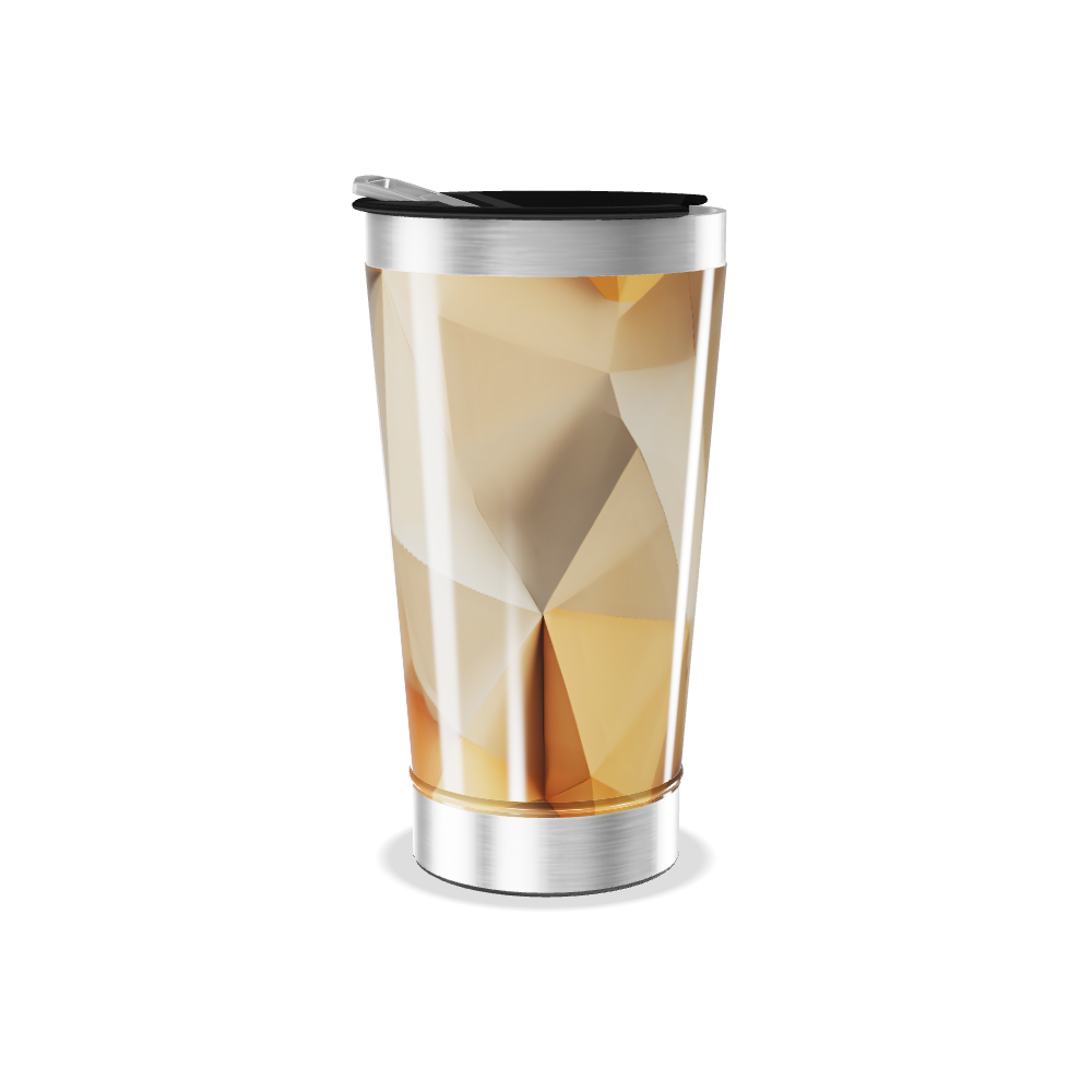 Copo Térmico - Design Geométrico Bege