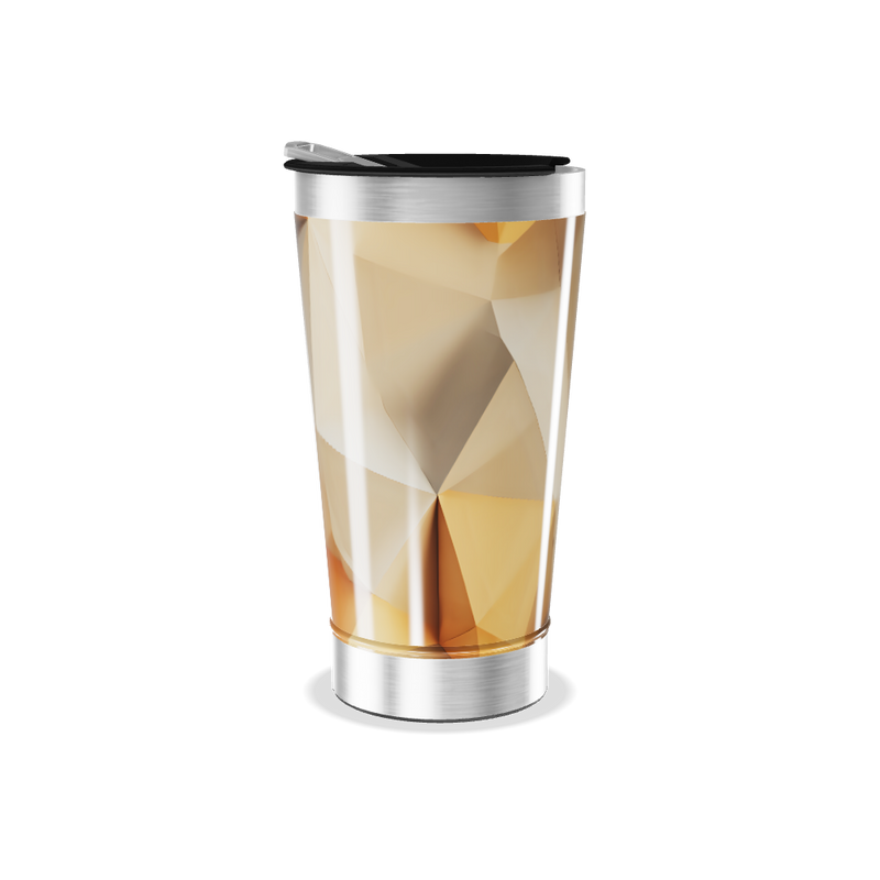Copo Térmico - Design Geométrico Bege