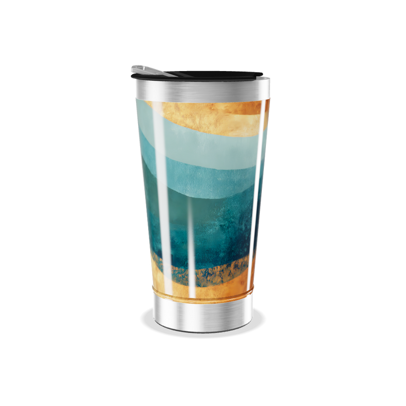 Copo Térmico - Estampa Ondas Coloridas