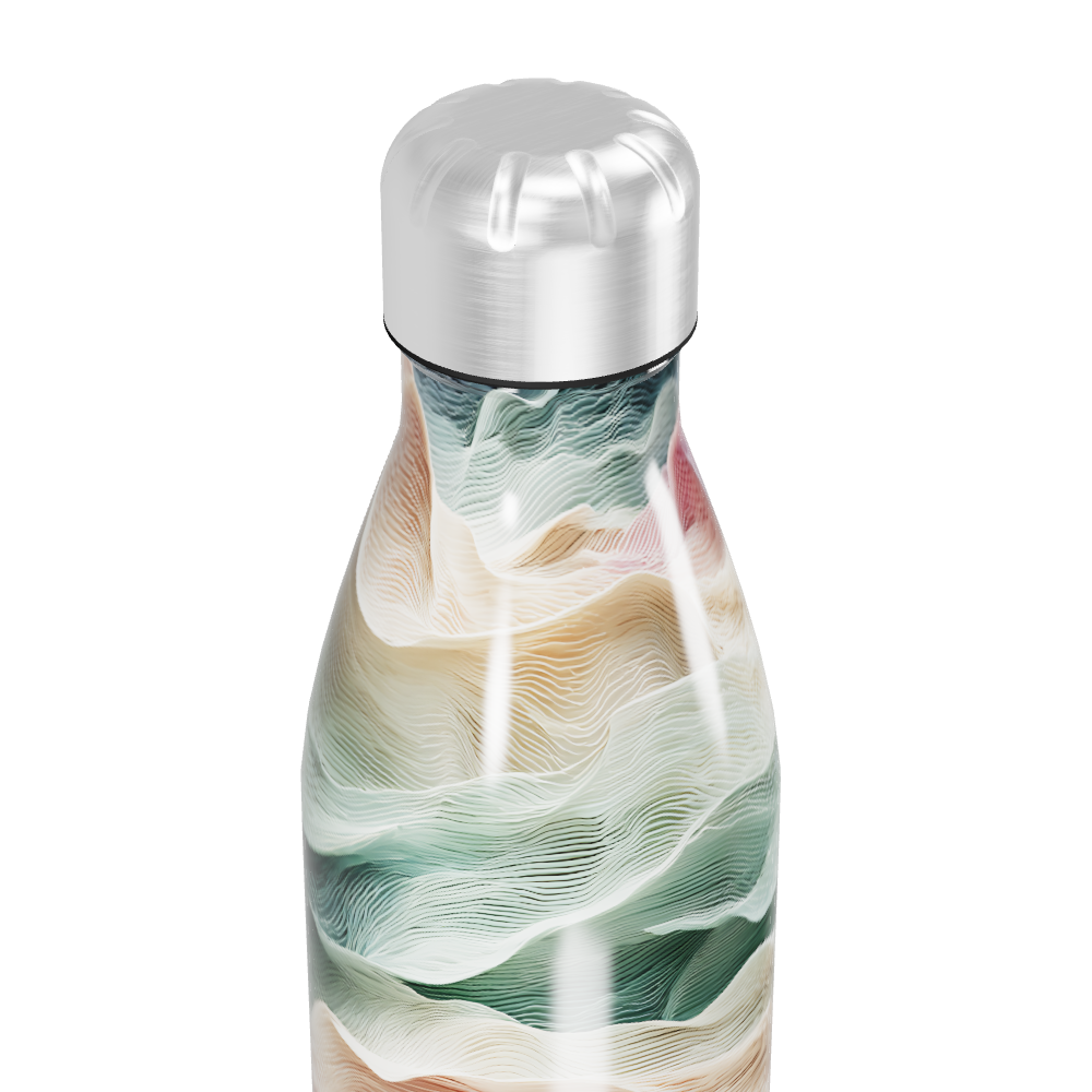 Garrafa Inox - Estampa Ondas Coloridas