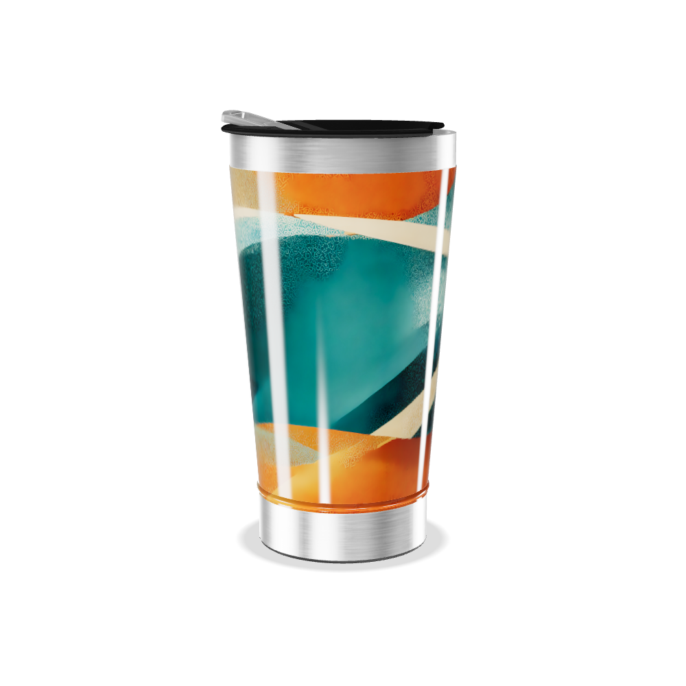 Copo Térmico - Colorido Abstrato Aço Inox