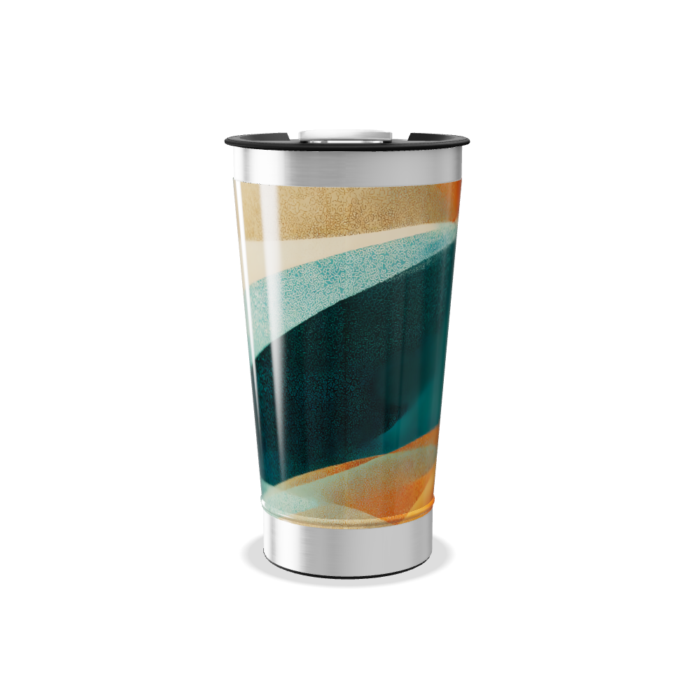 Copo Térmico - Colorido Abstrato Aço Inox