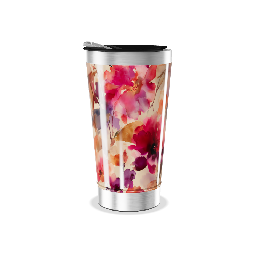 Copo Térmico - Floral Colorido Aço Inox