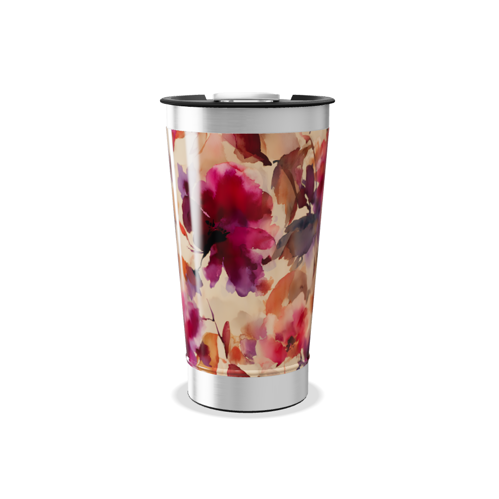Copo Térmico - Floral Colorido Aço Inox