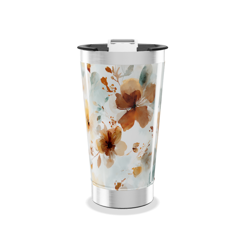 Copo Térmico - Floral Aquarela Inox
