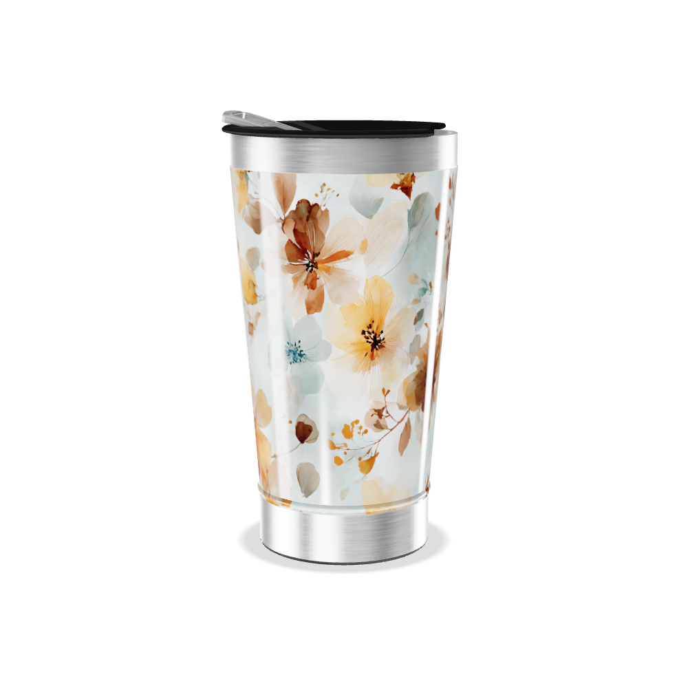 Copo Térmico - Floral Aquarela Inox