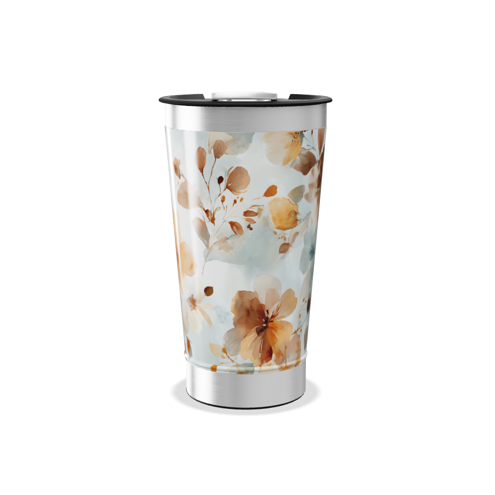Copo Térmico - Floral Aquarela Inox