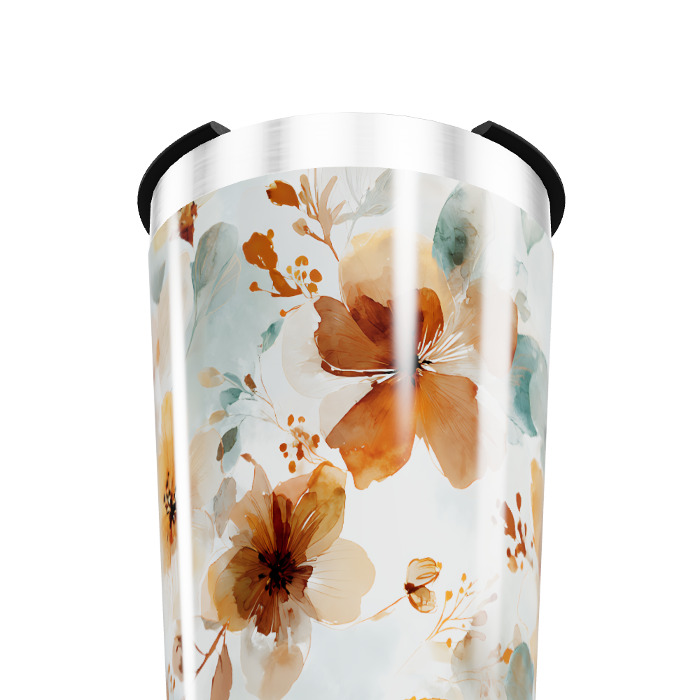 Copo Térmico - Floral Aquarela Inox