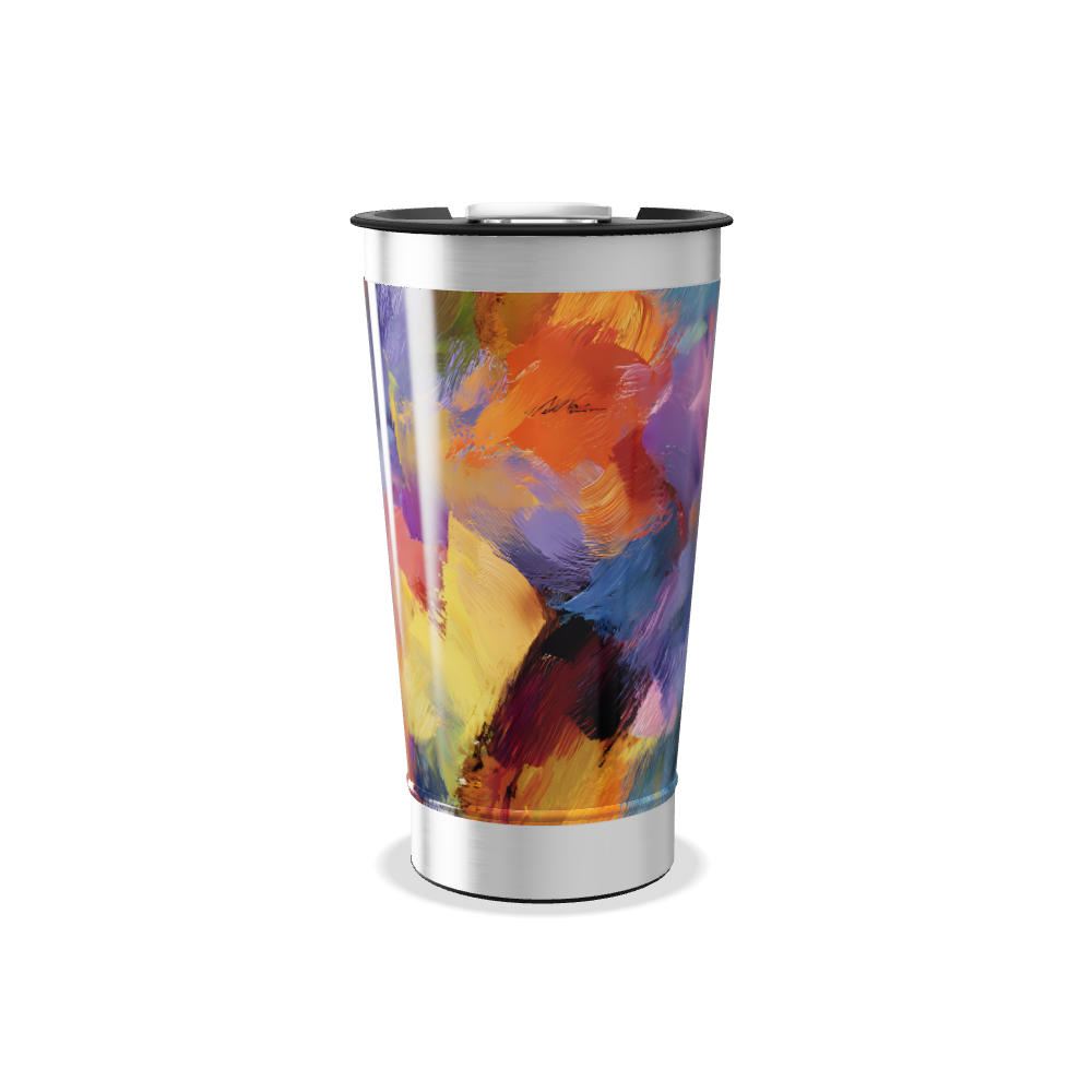 Copo Térmico - Pintura Abstrata Colorida