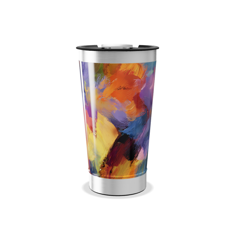 Copo Térmico - Pintura Abstrata Colorida