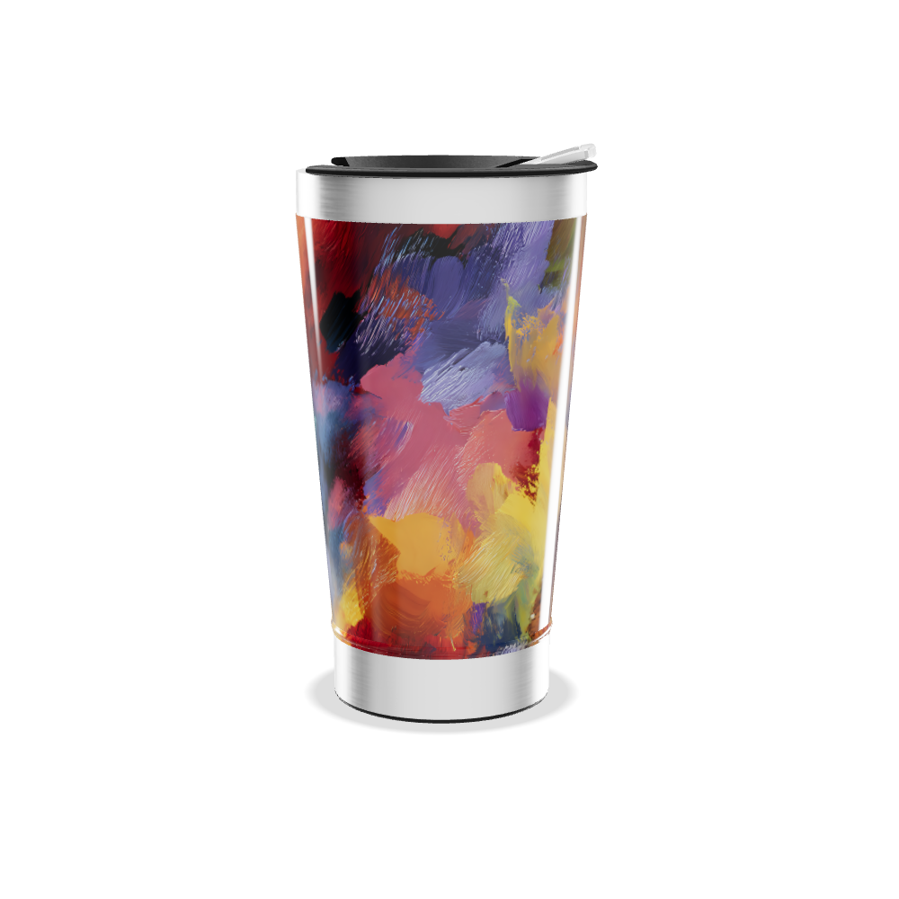 Copo Térmico - Pintura Abstrata Colorida