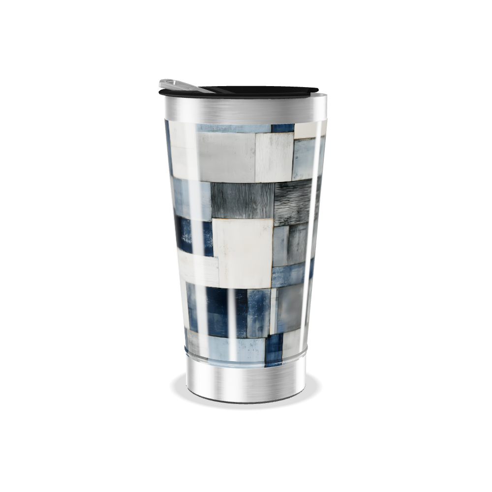 Copo Térmico - Estampa Azul e Cinza