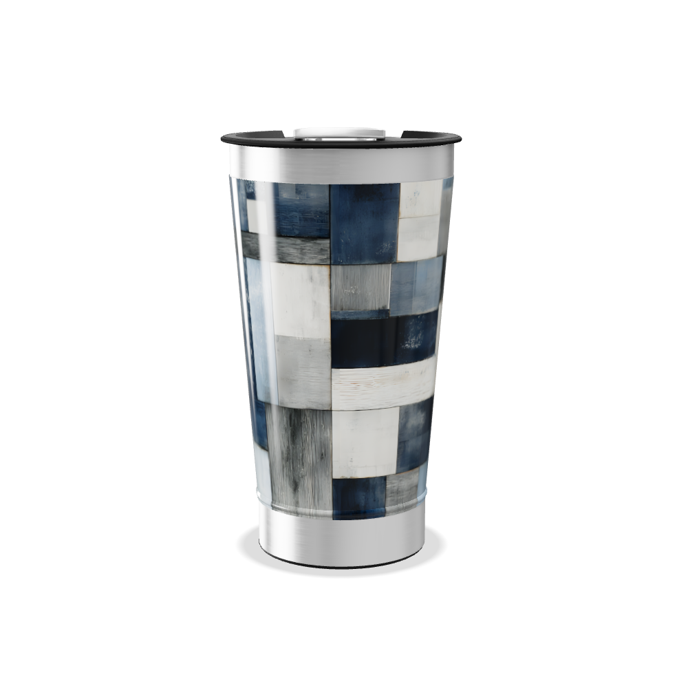 Copo Térmico - Estampa Azul e Cinza