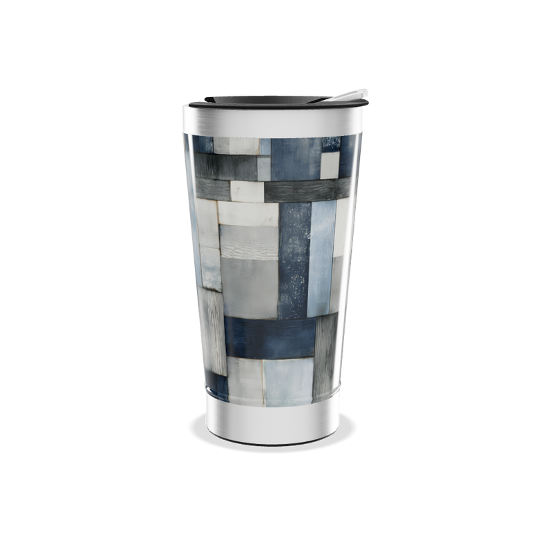 Copo Térmico - Estampa Azul e Cinza