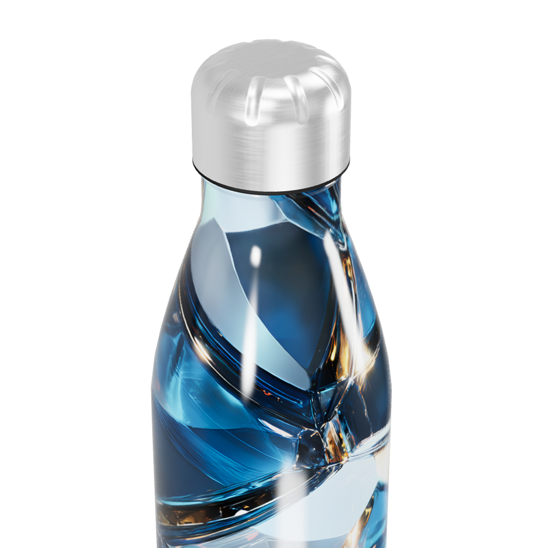 Garrafa Inox - Azul com Estampa Geométrica