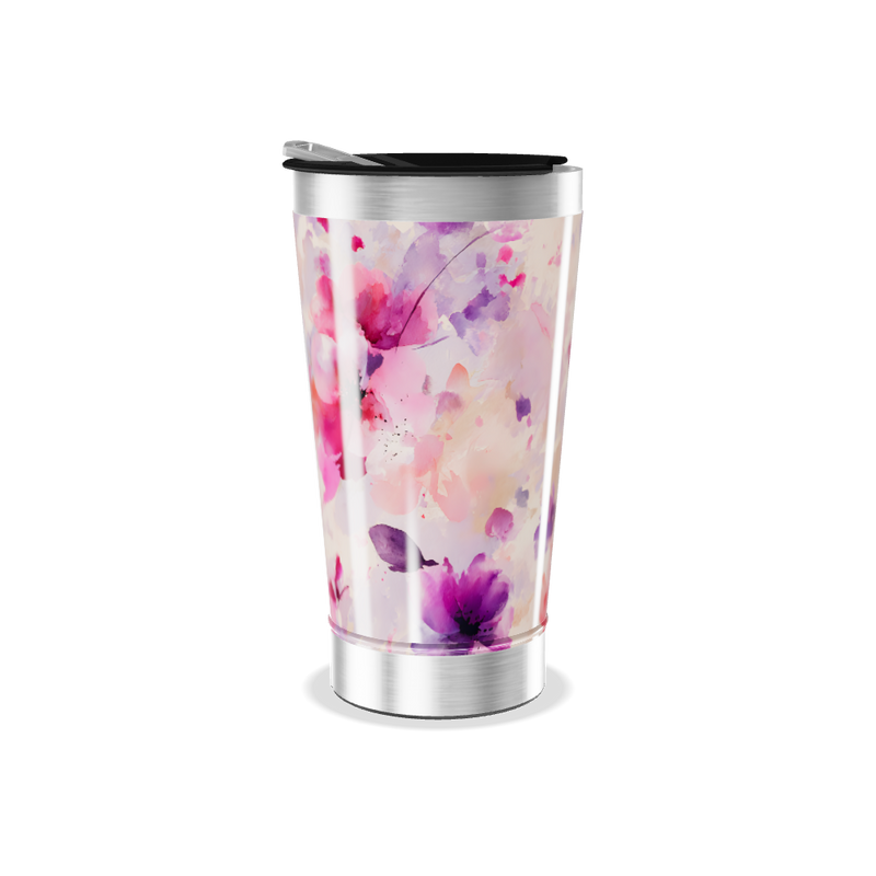 Copo Térmico - Floral Aquarela Inox