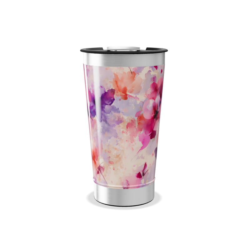 Copo Térmico - Floral Aquarela Inox