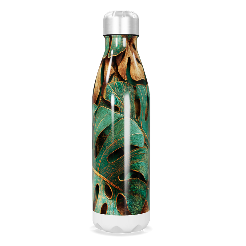 Garrafa Inox - Folhagem Tropical Verde