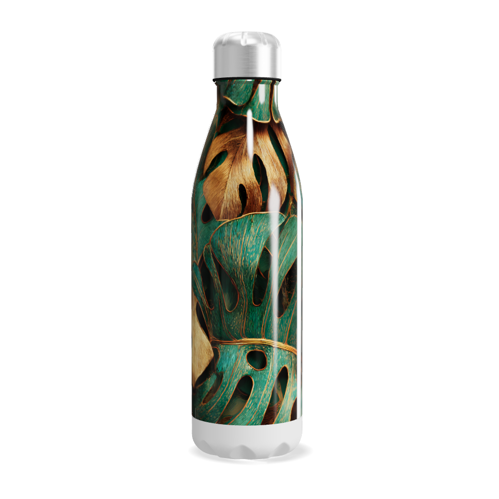 Garrafa Inox - Folhagem Tropical Verde