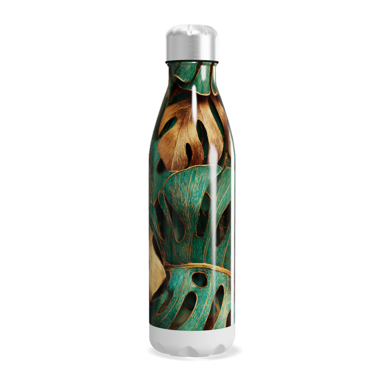 Garrafa Inox - Folhagem Tropical Verde