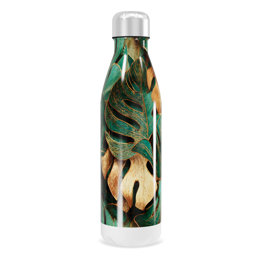 Garrafa Inox - Folhagem Tropical Verde