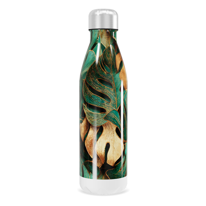 Garrafa Inox - Folhagem Tropical Verde
