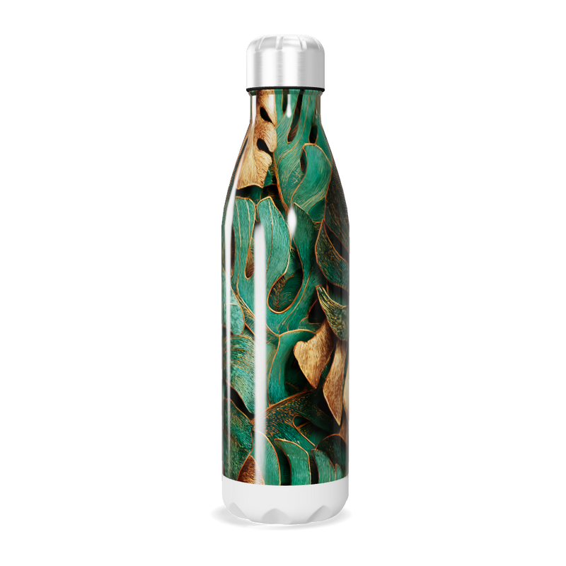 Garrafa Inox - Folhagem Tropical Verde