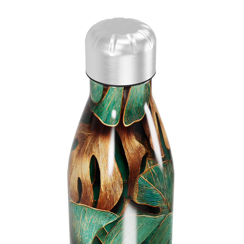 Garrafa Inox - Folhagem Tropical Verde