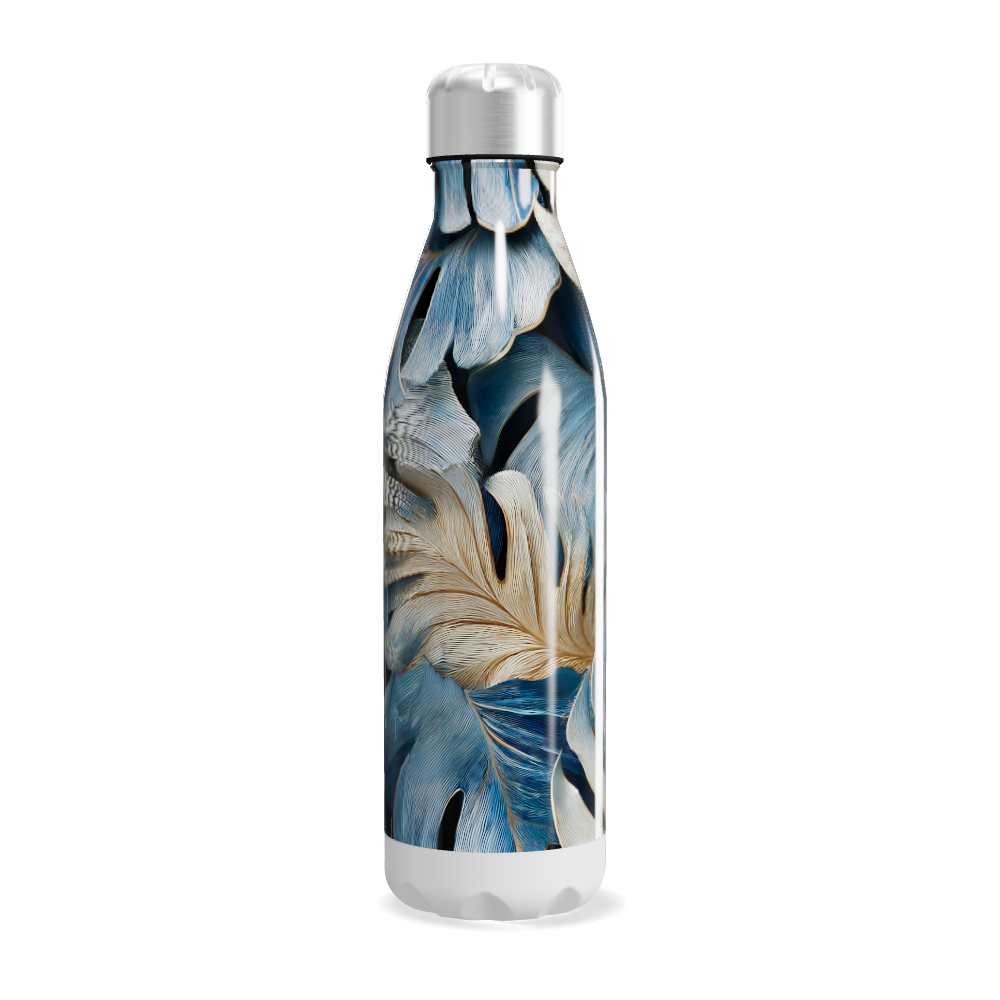 Garrafa Inox - Folhagem Azul