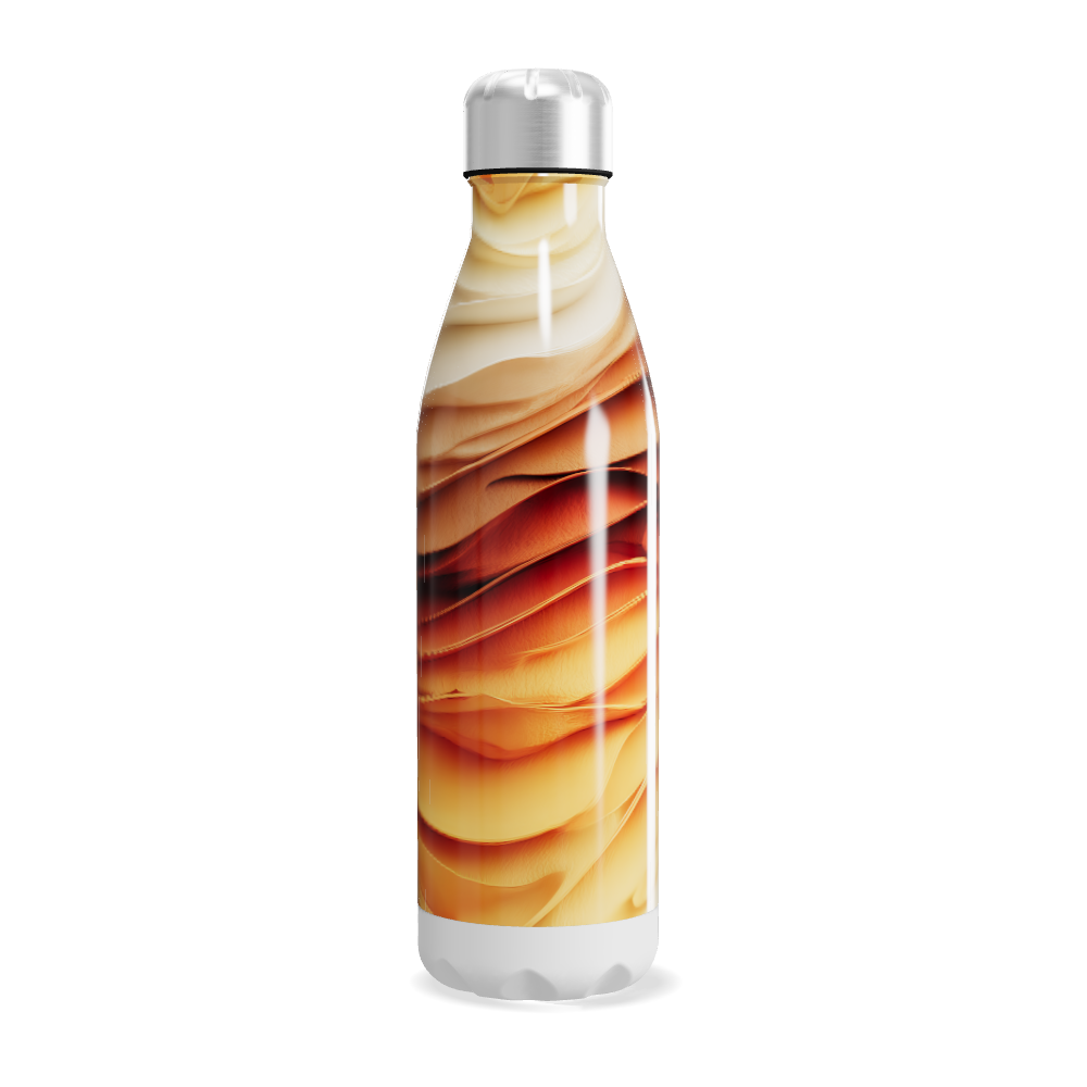 Garrafa Inox - Estampa Ondas Marrom