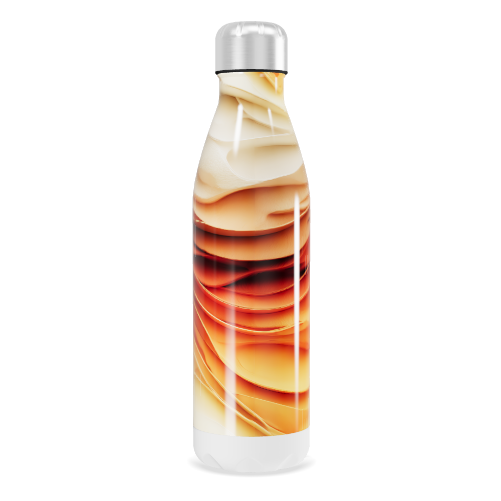 Garrafa Inox - Estampa Ondas Marrom